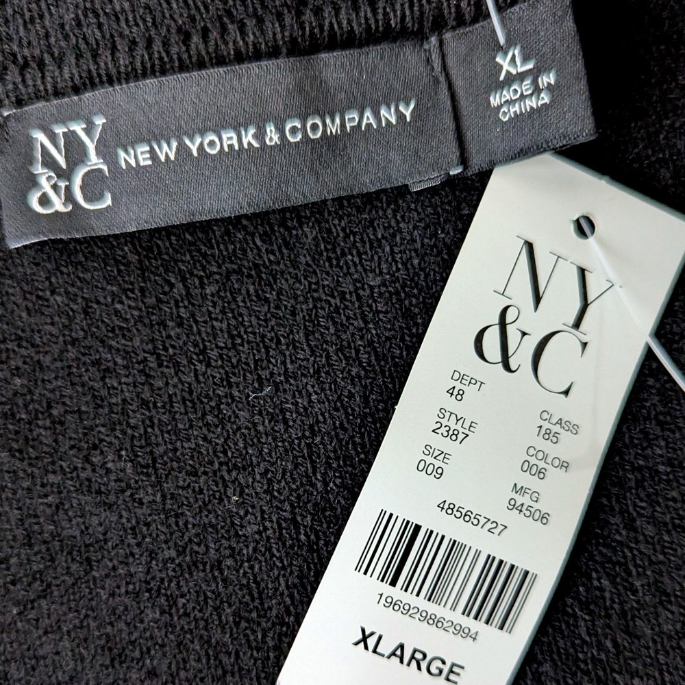 New York & Company NWT Double Breasted Sweater Blazer‎ Gold Button XL Black Knit - Picture 6 of 10